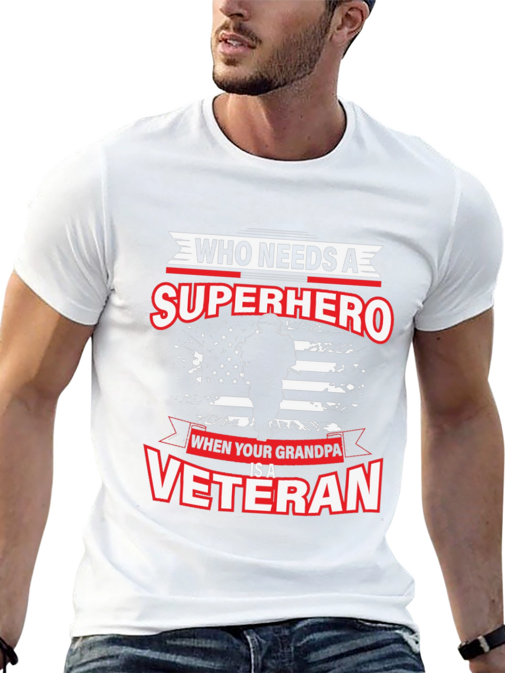 Grandpa Veteran T-Shirt: Superhero Graphic Tee
