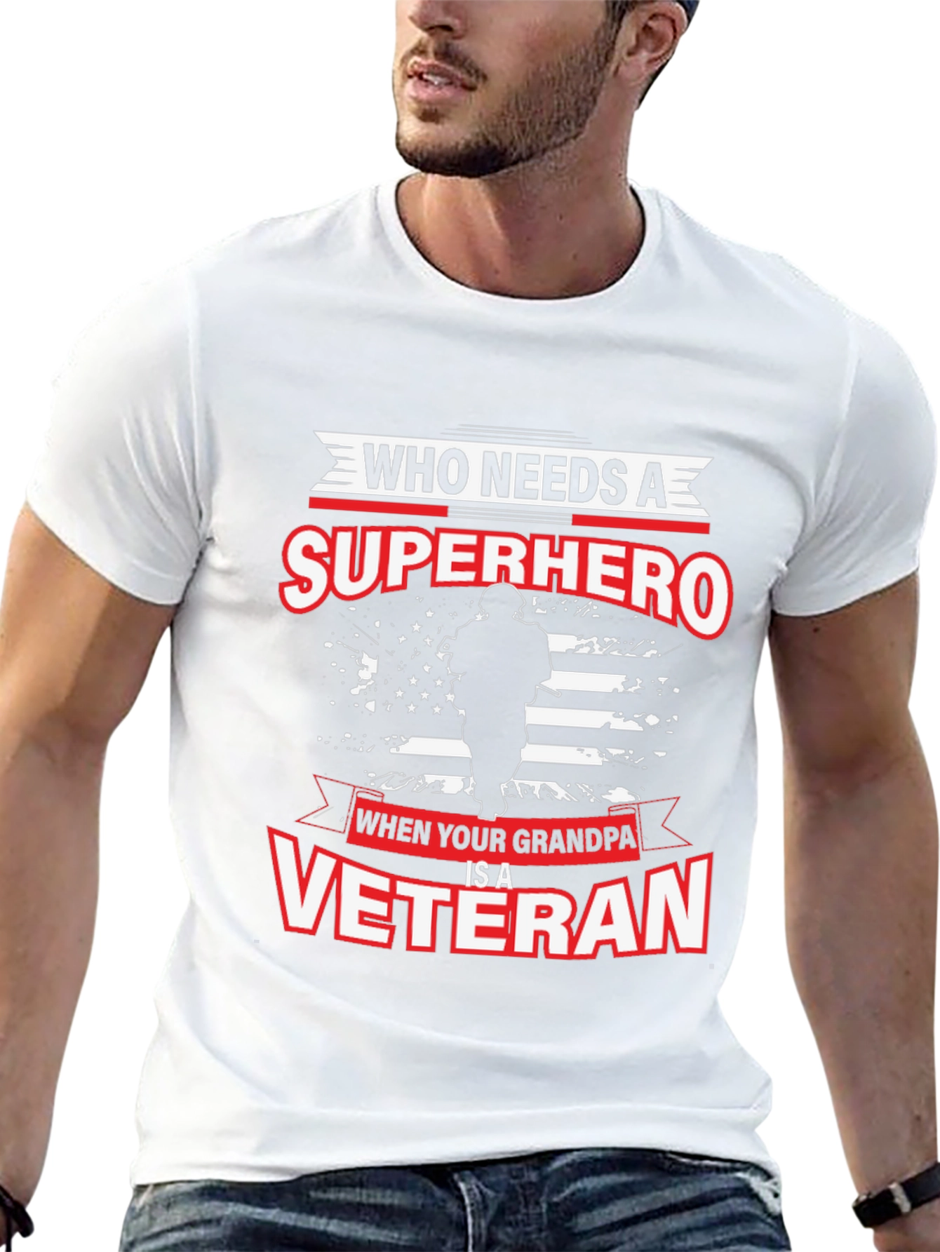 Grandpa Veteran T-Shirt: Superhero Graphic Tee