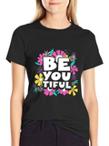 Be You Tiful Floral Black T-Shirt