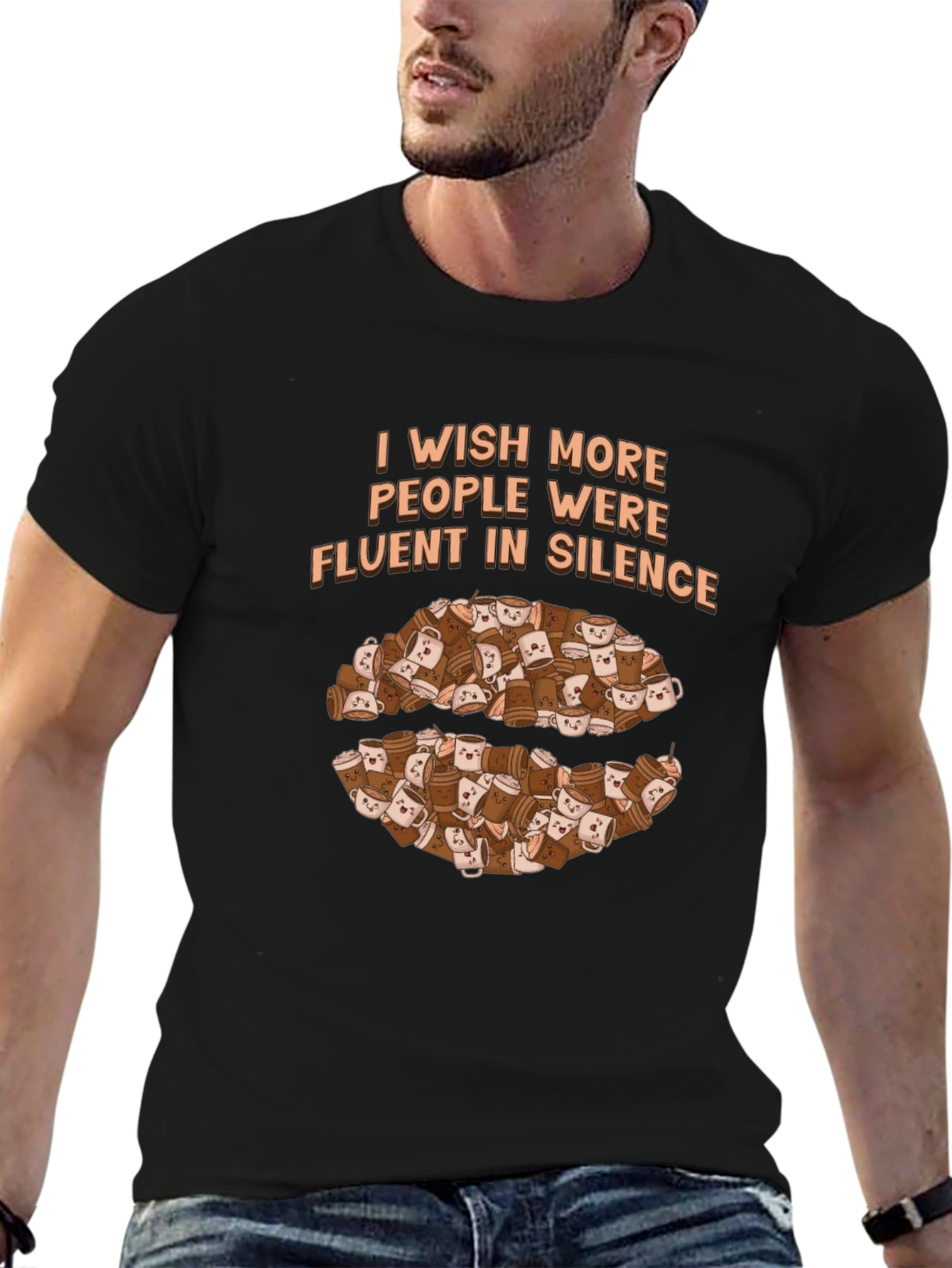 Fluent in Silence Coffee T-Shirt - Introvert Apparel