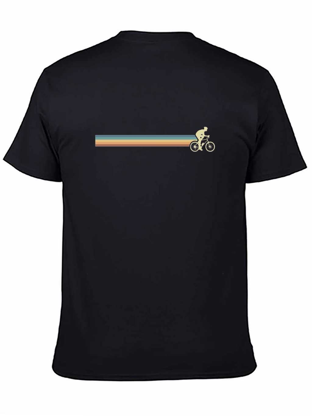 Retro Cyclist Graphic Black T-Shirt
