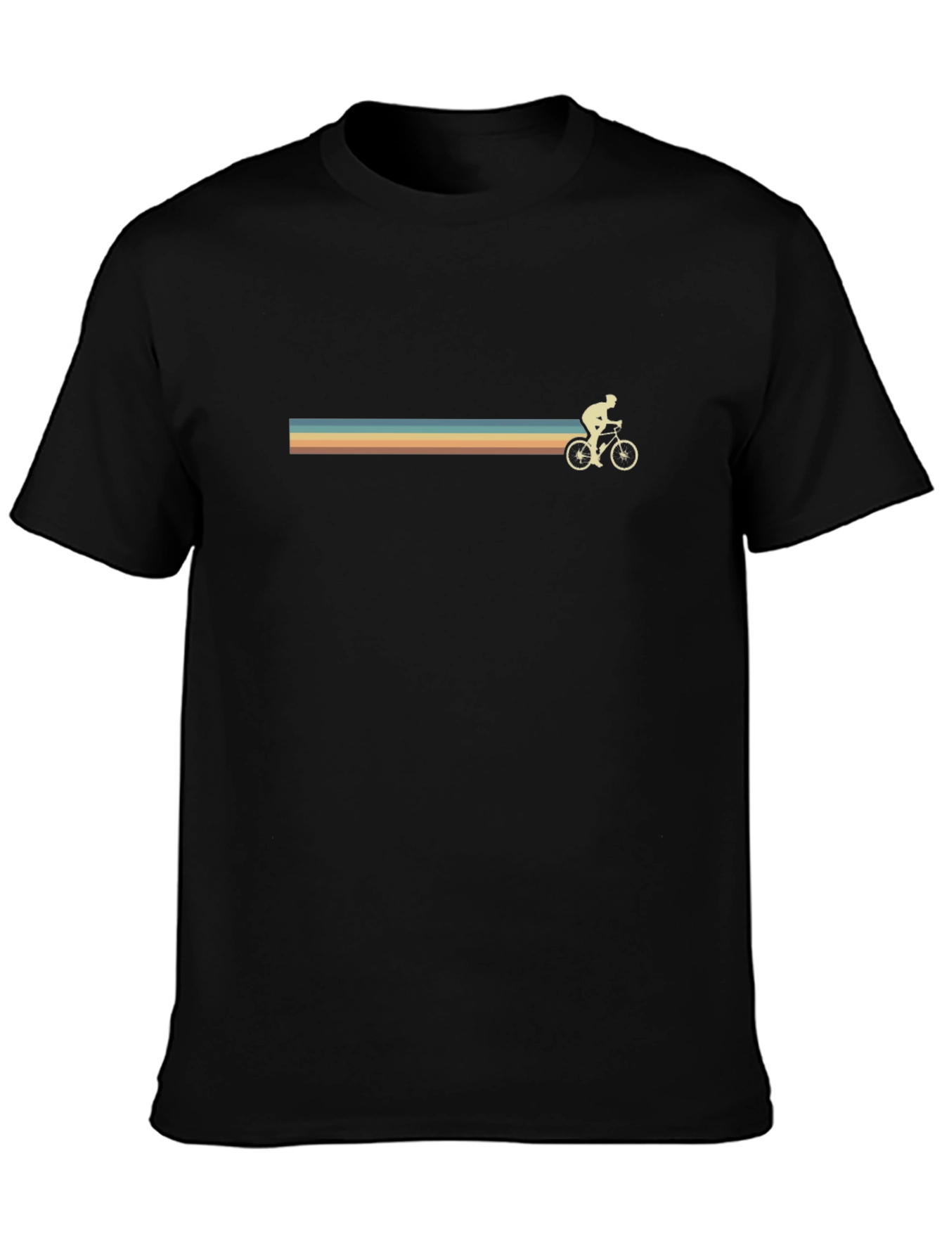 Retro Cyclist Graphic Black T-Shirt
