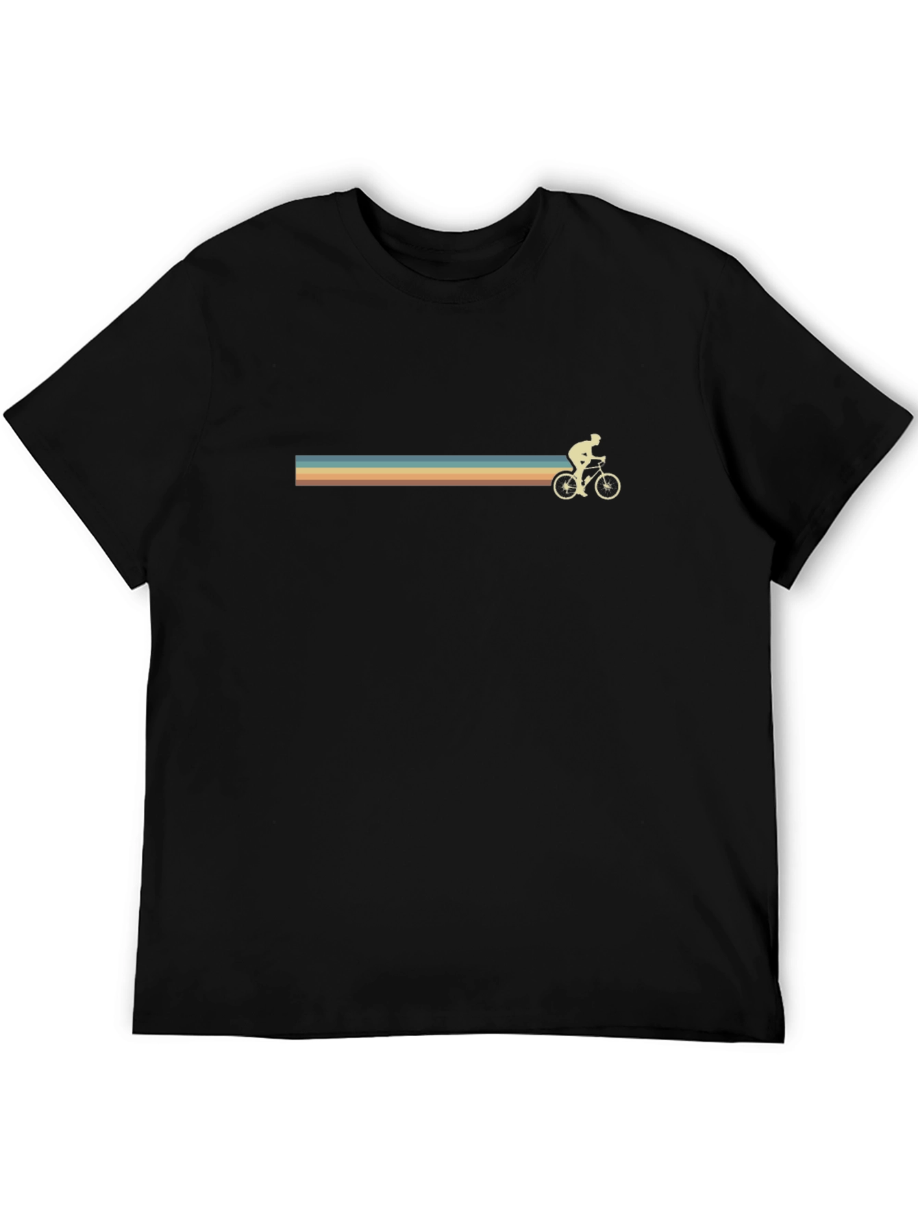 Retro Cyclist Graphic Black T-Shirt