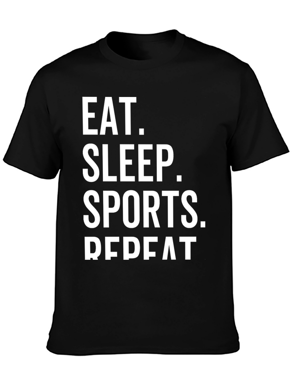 Eat Sleep Sports Repeat Black Graphic Tee