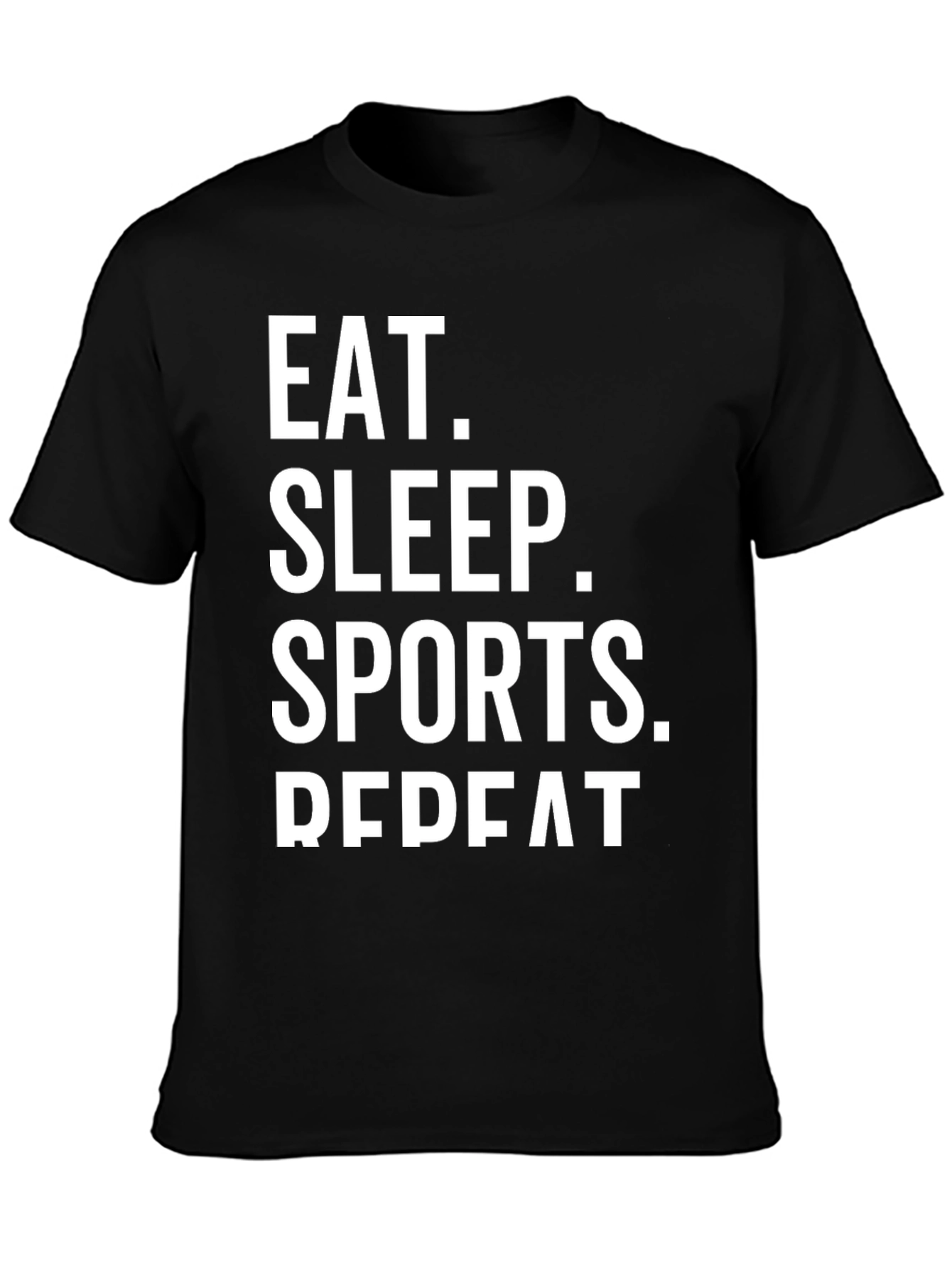 Eat Sleep Sports Repeat Black Graphic Tee
