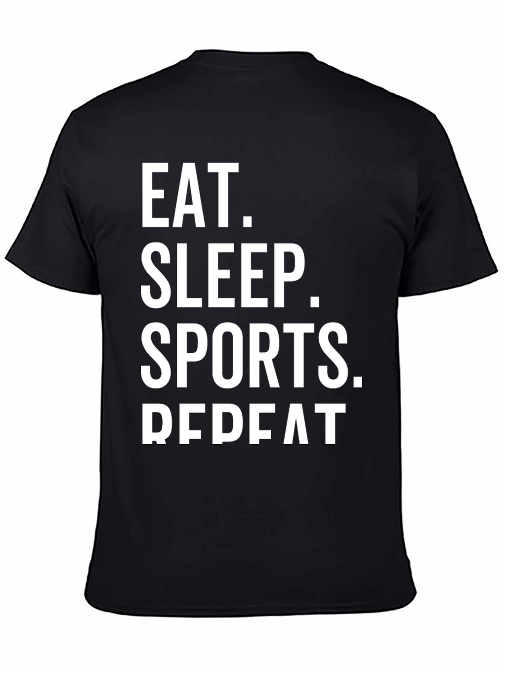 Eat Sleep Sports Repeat Black Graphic Tee