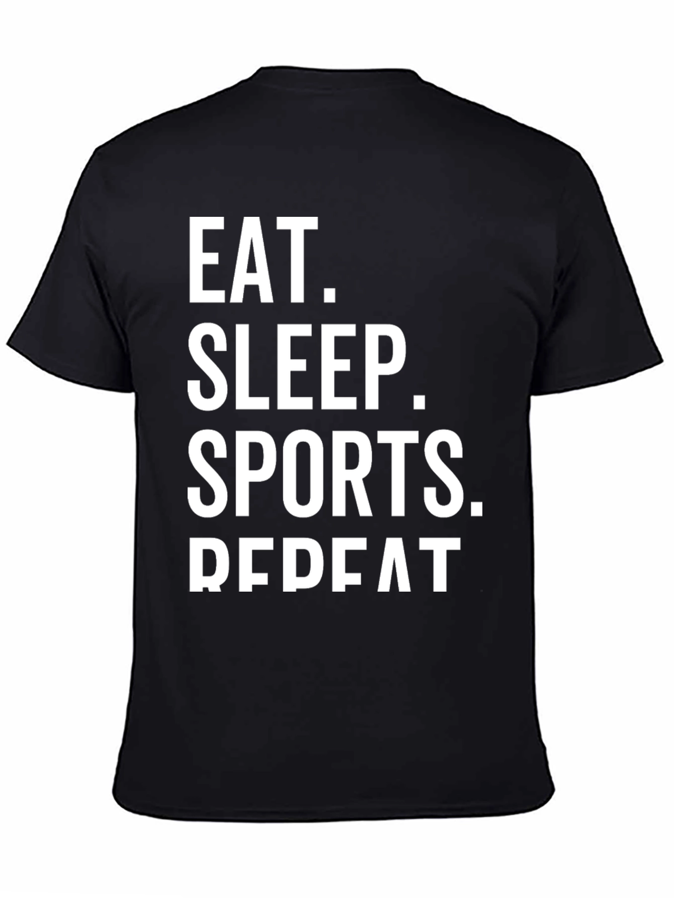 Eat Sleep Sports Repeat Black Graphic Tee