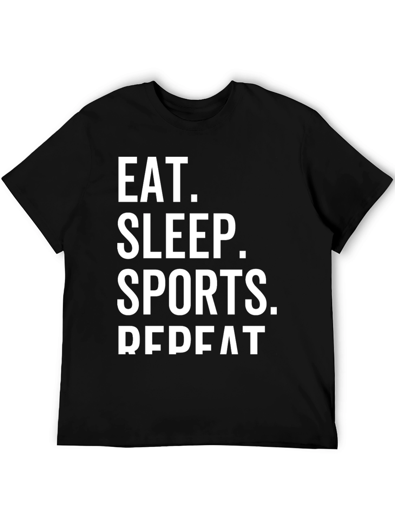 Eat Sleep Sports Repeat Black Graphic Tee