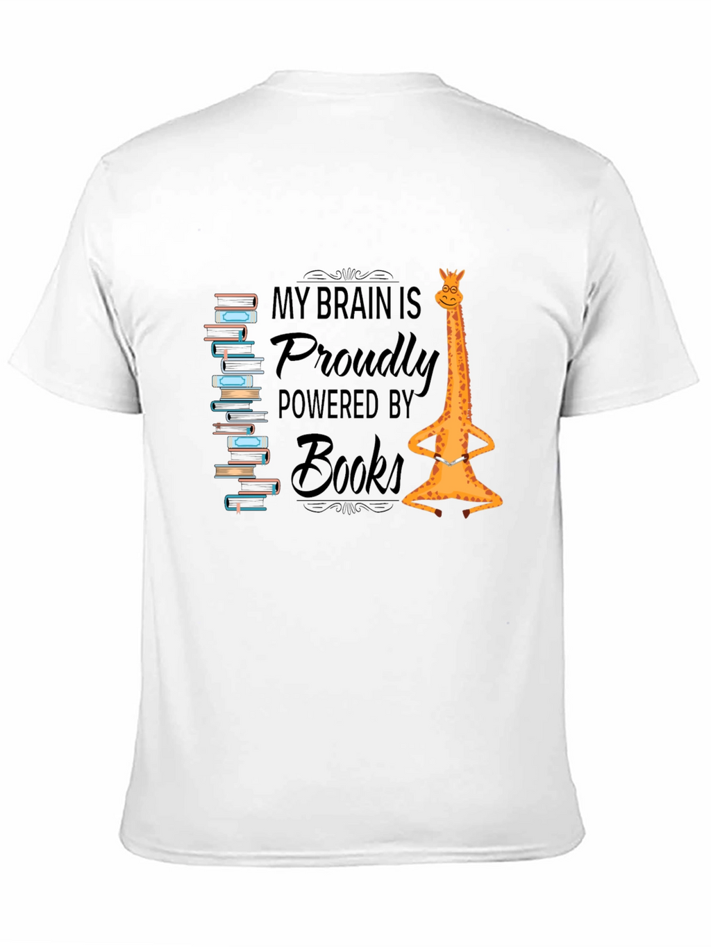 Brain Powered by Books Giraffe T-Shirt
