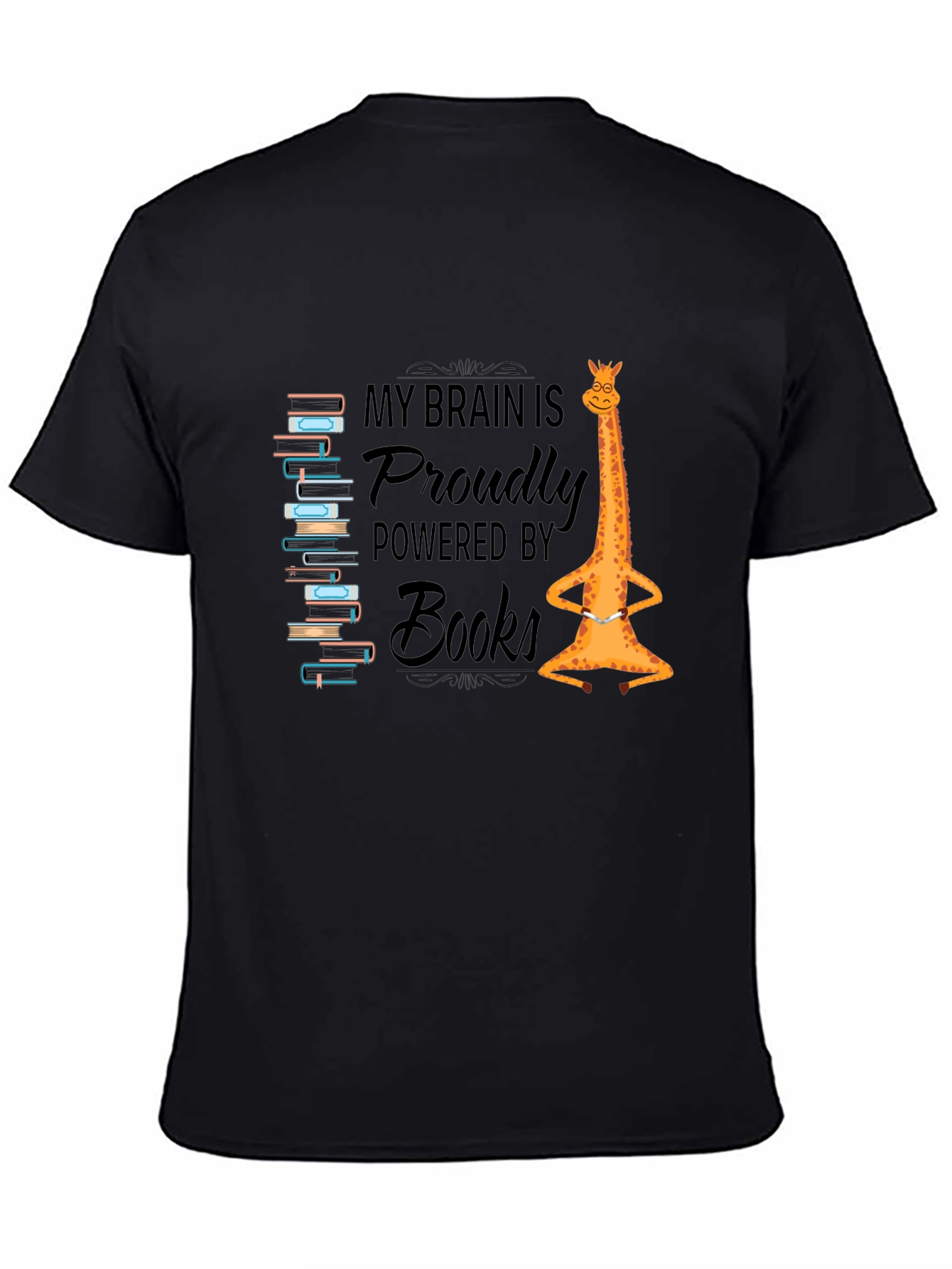 Brain Powered by Books Giraffe T-Shirt