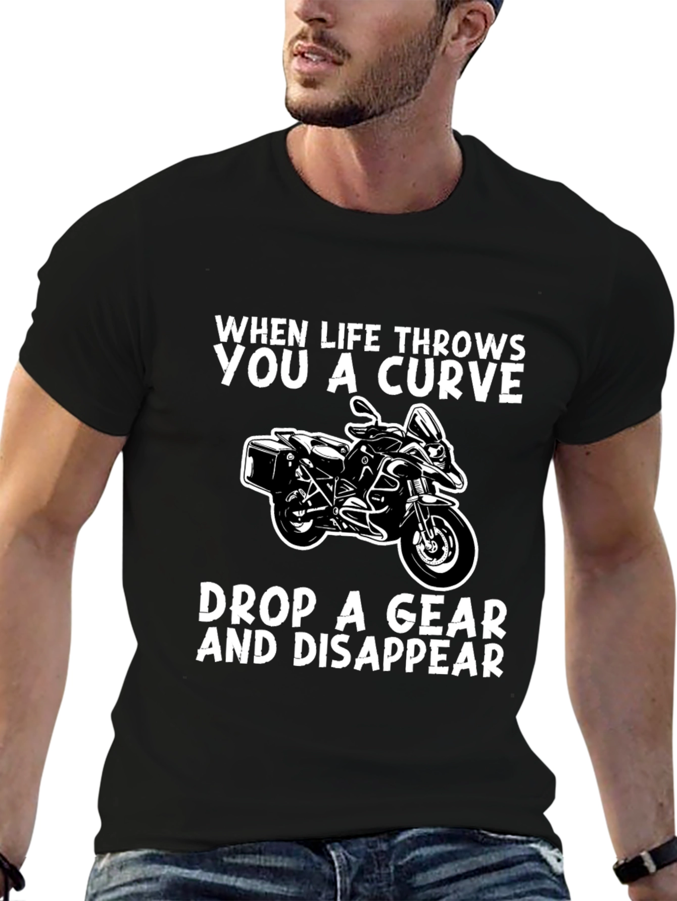 Curve Drop Gear Motorcycle Graphic Tee