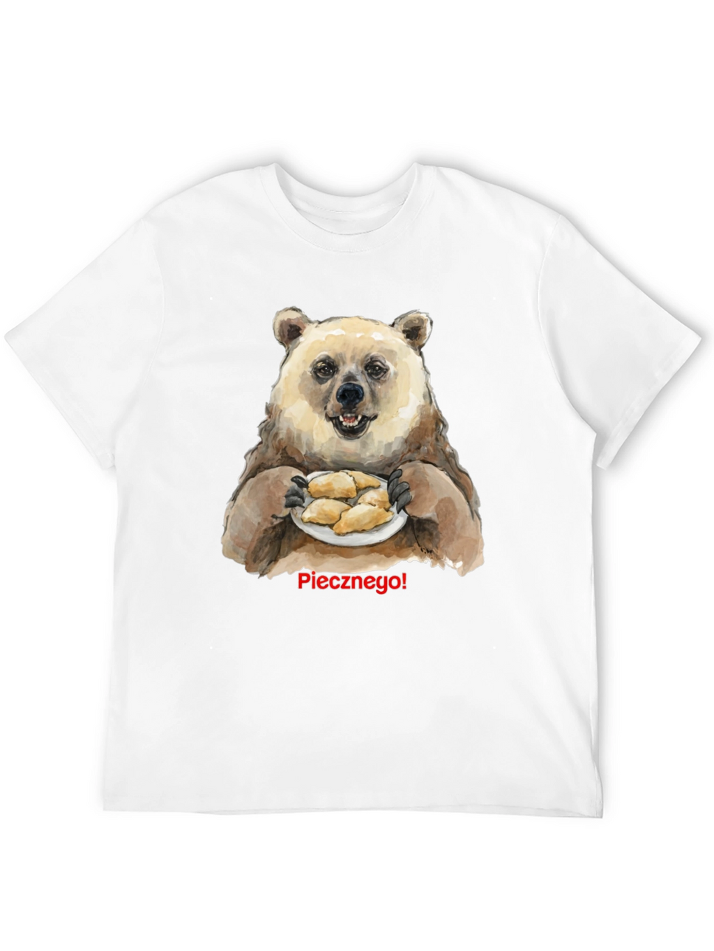 Bear Eating Pierogi Funny T-Shirt