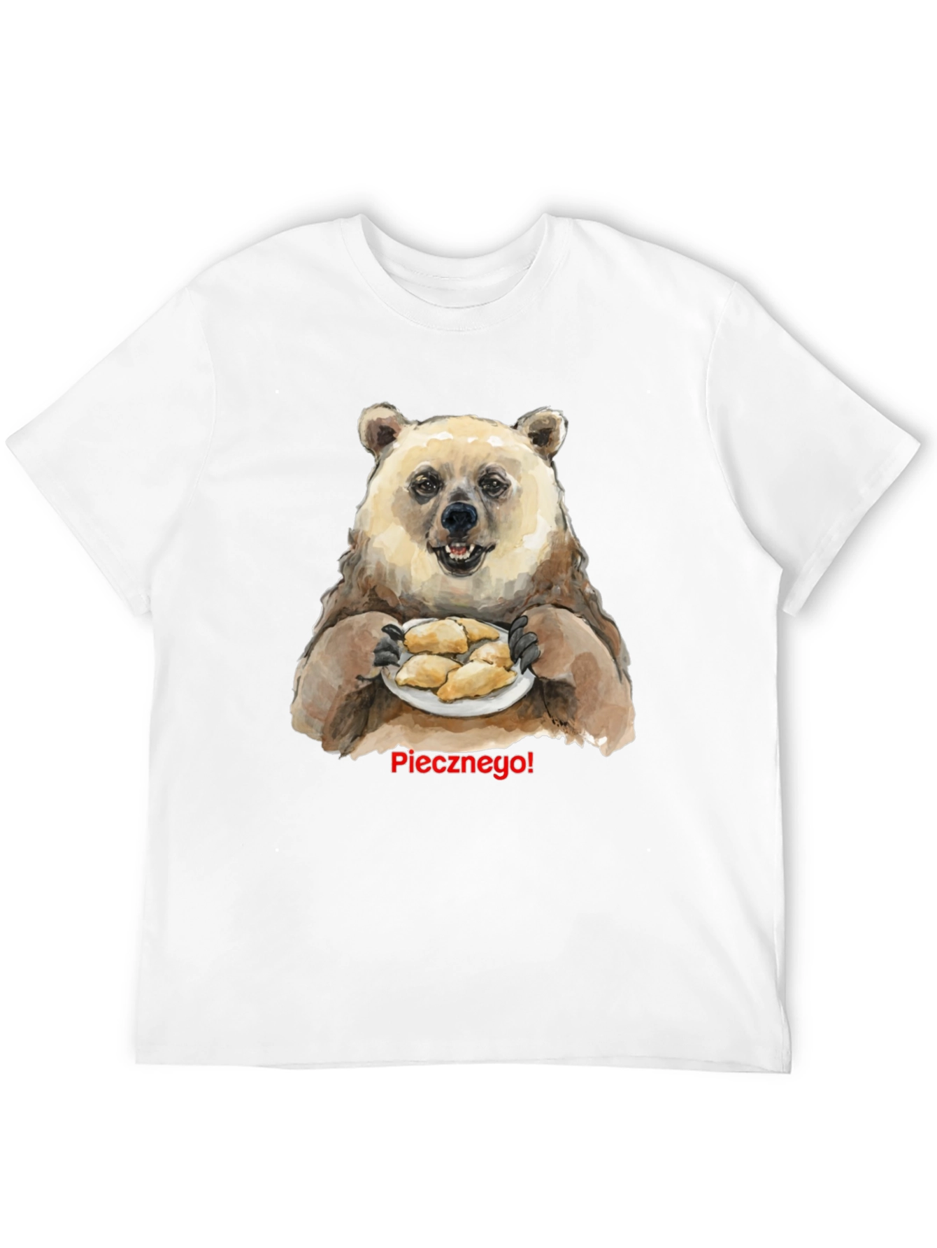 Bear Eating Pierogi Funny T-Shirt