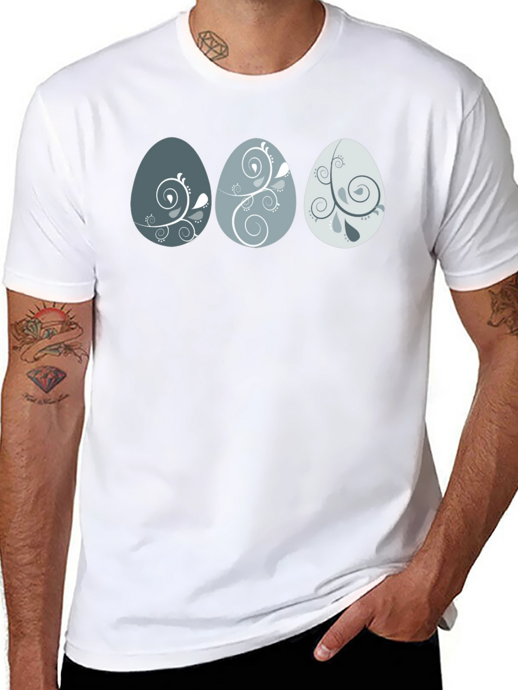 Egg Pattern Graphic Print Tee