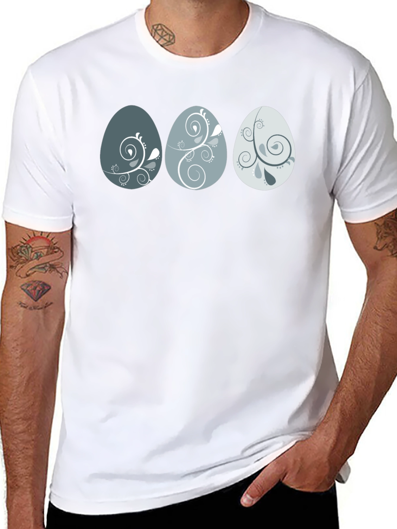 Egg Pattern Graphic Print Tee