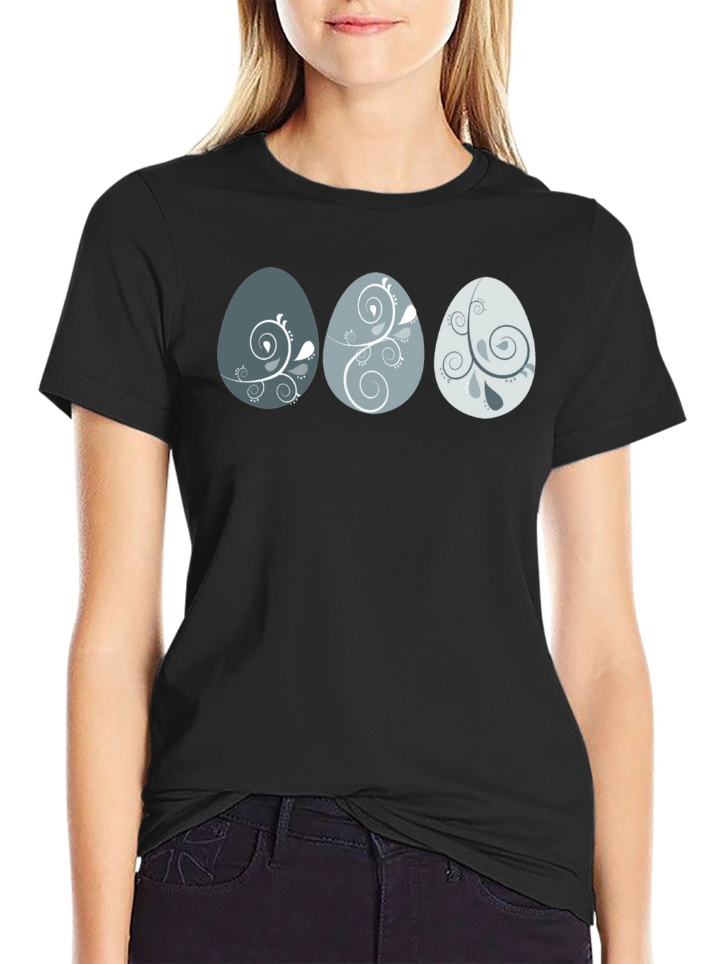 Egg Pattern Graphic Print Tee
