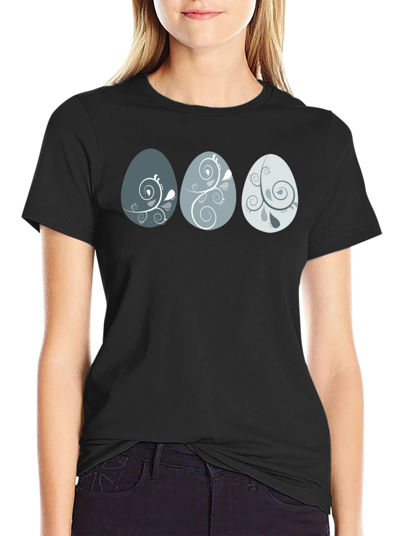Egg Pattern Graphic Print Tee