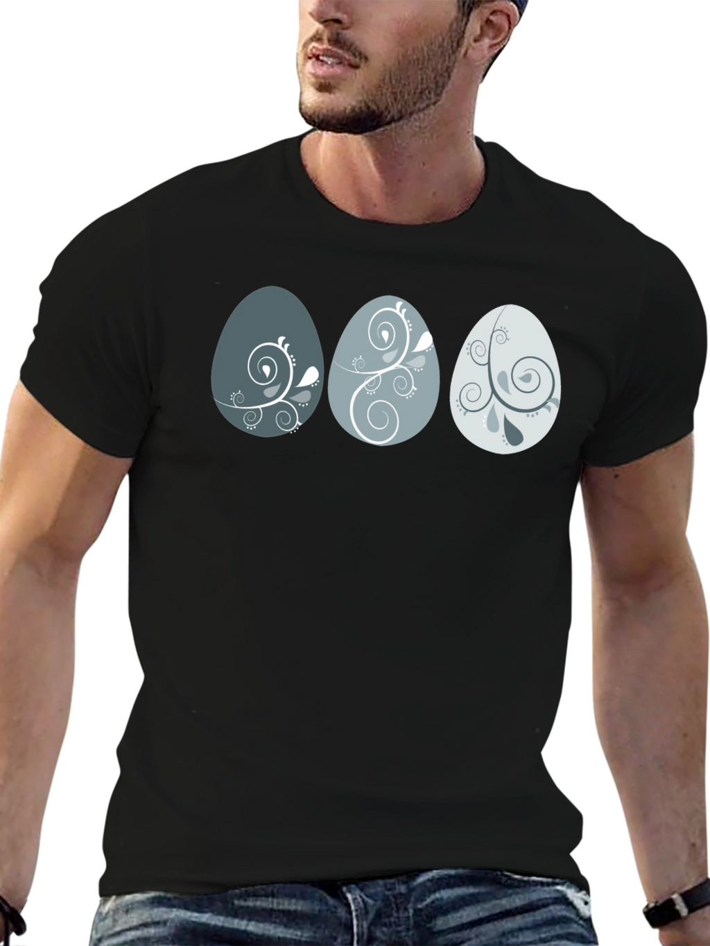 Egg Pattern Graphic Print Tee