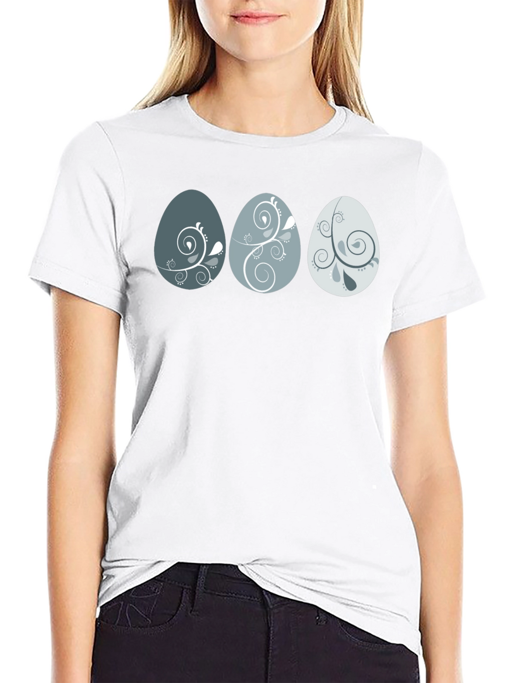 Egg Pattern Graphic Print Tee