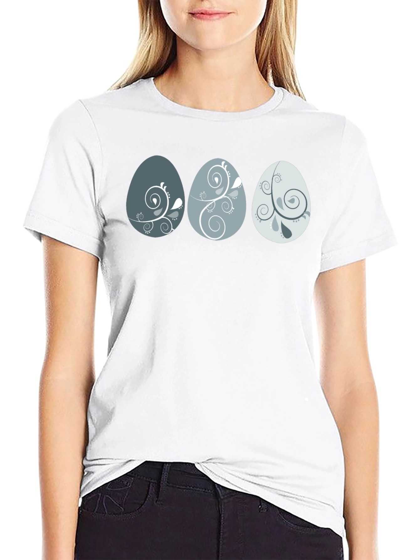 Egg Pattern Graphic Print Tee