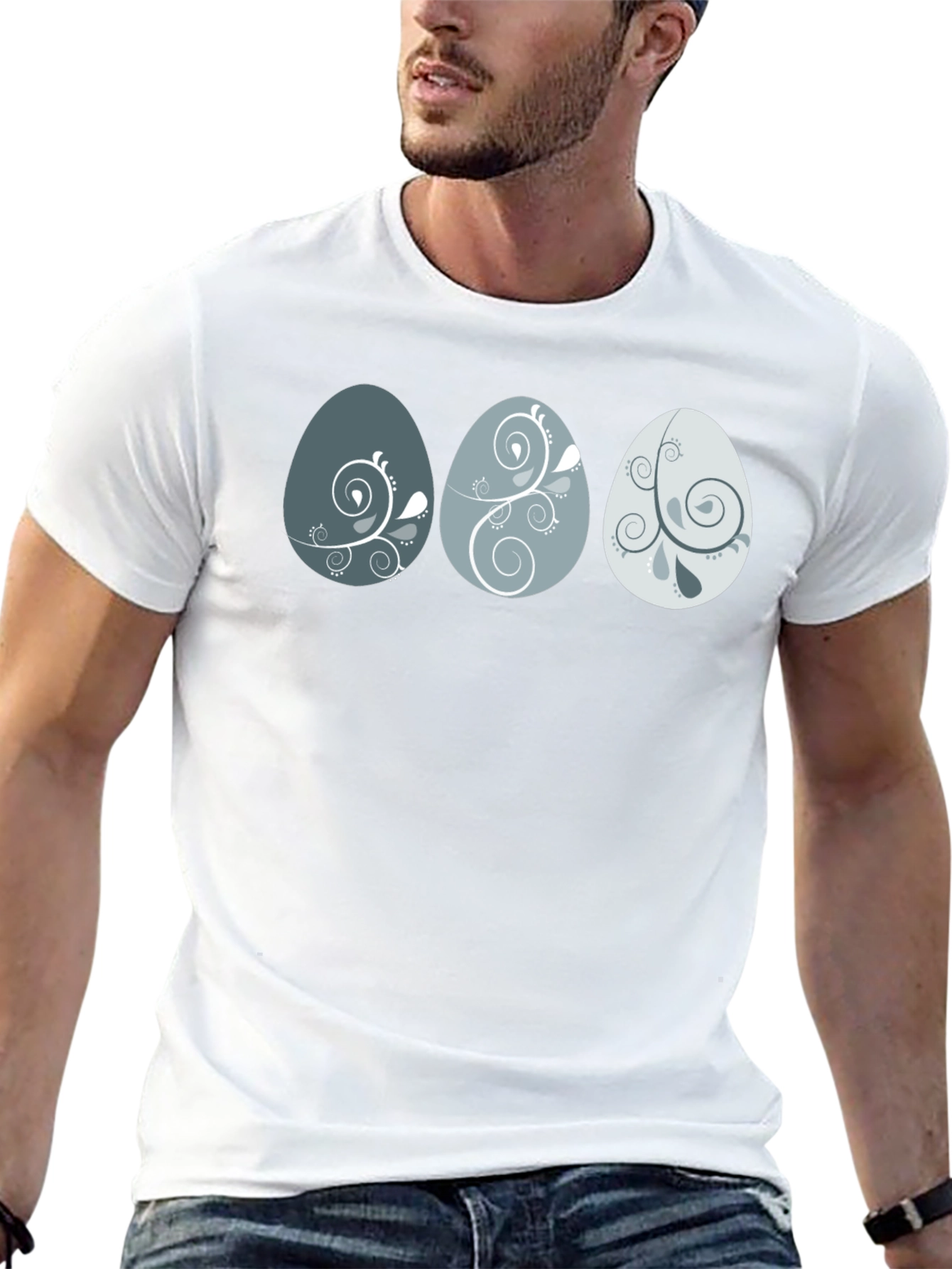 Egg Pattern Graphic Print Tee