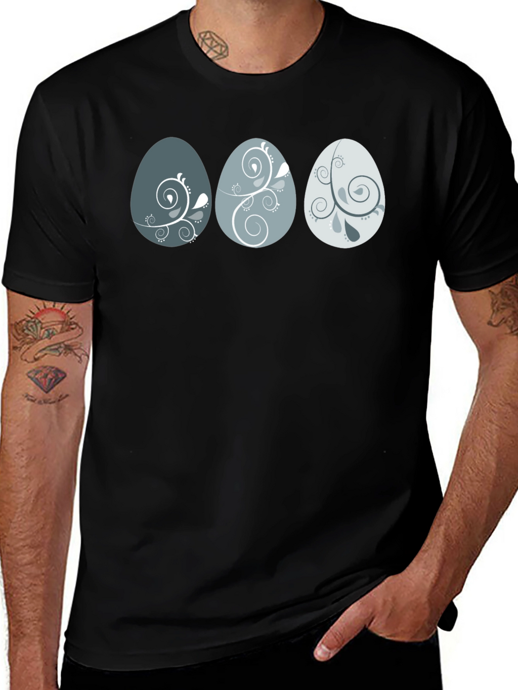 Egg Pattern Graphic Print Tee