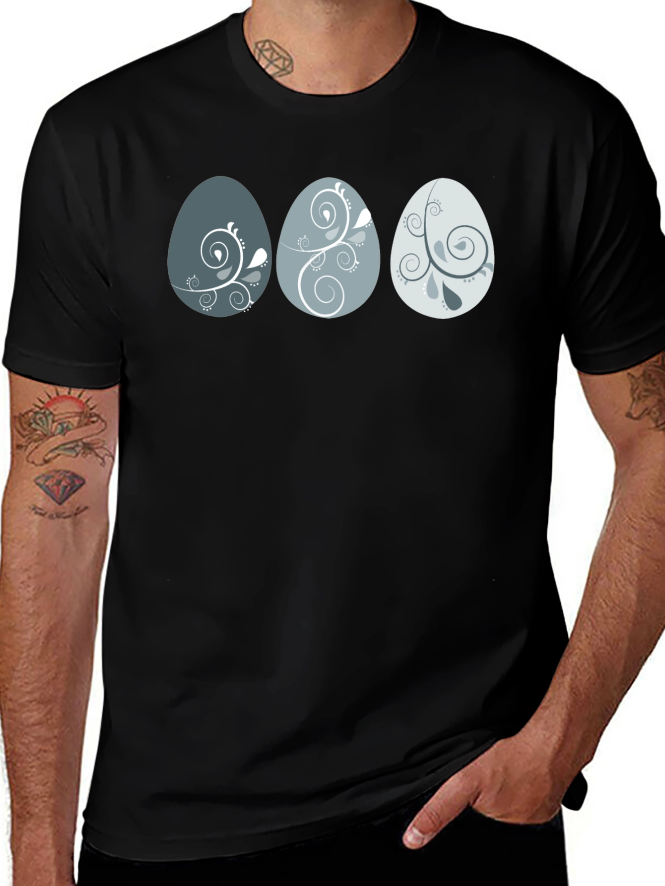 Egg Pattern Graphic Print Tee