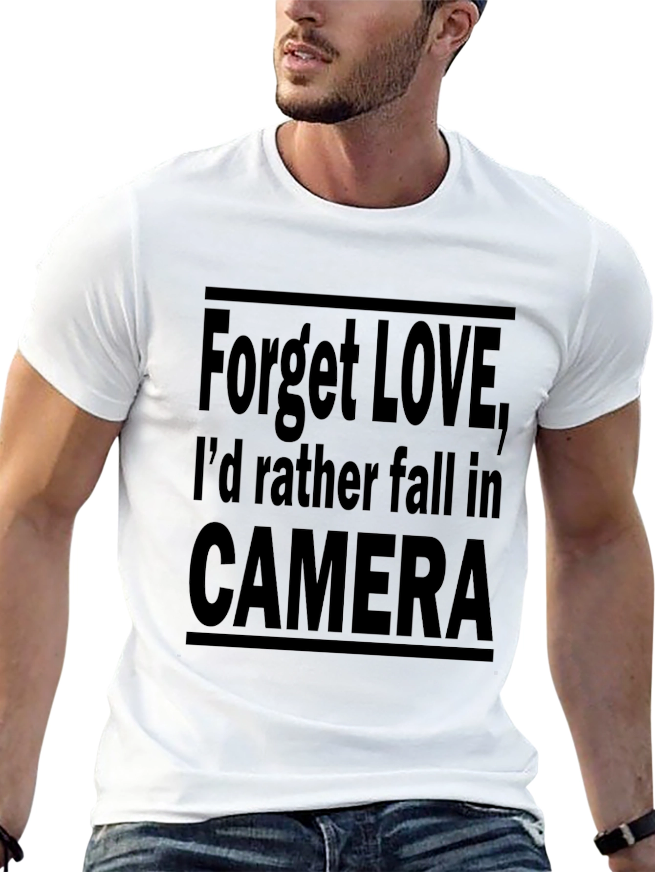 Forget Love Camera Black Graphic Tee