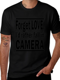 Forget Love Camera Black Graphic Tee