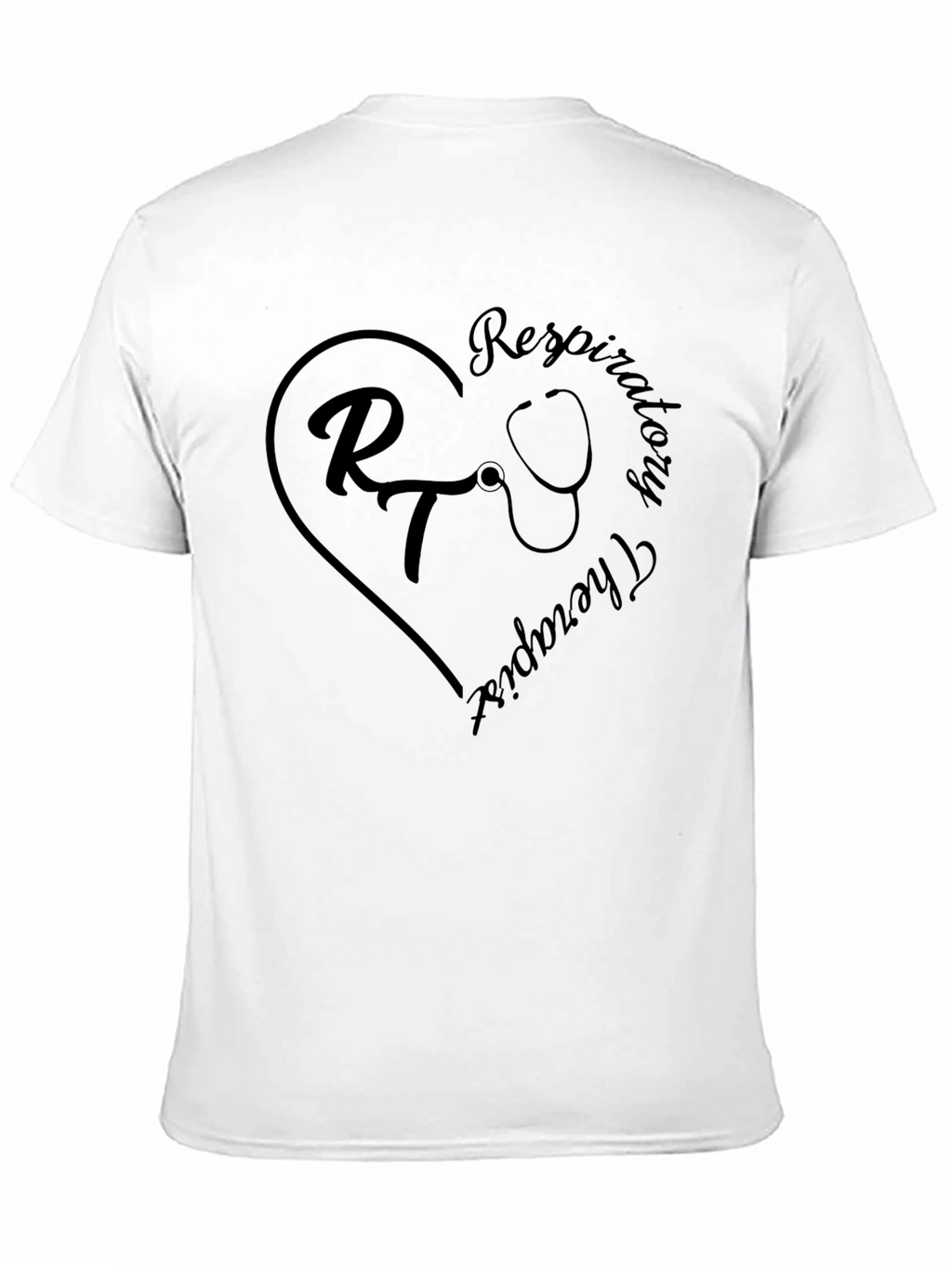 Respiratory Therapist Heart Stethoscope Black T-Shirt