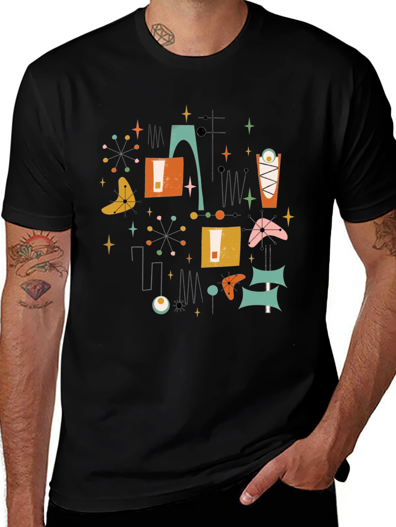 Retro Atomic Age T-Shirt - Mid-Century Modern Design