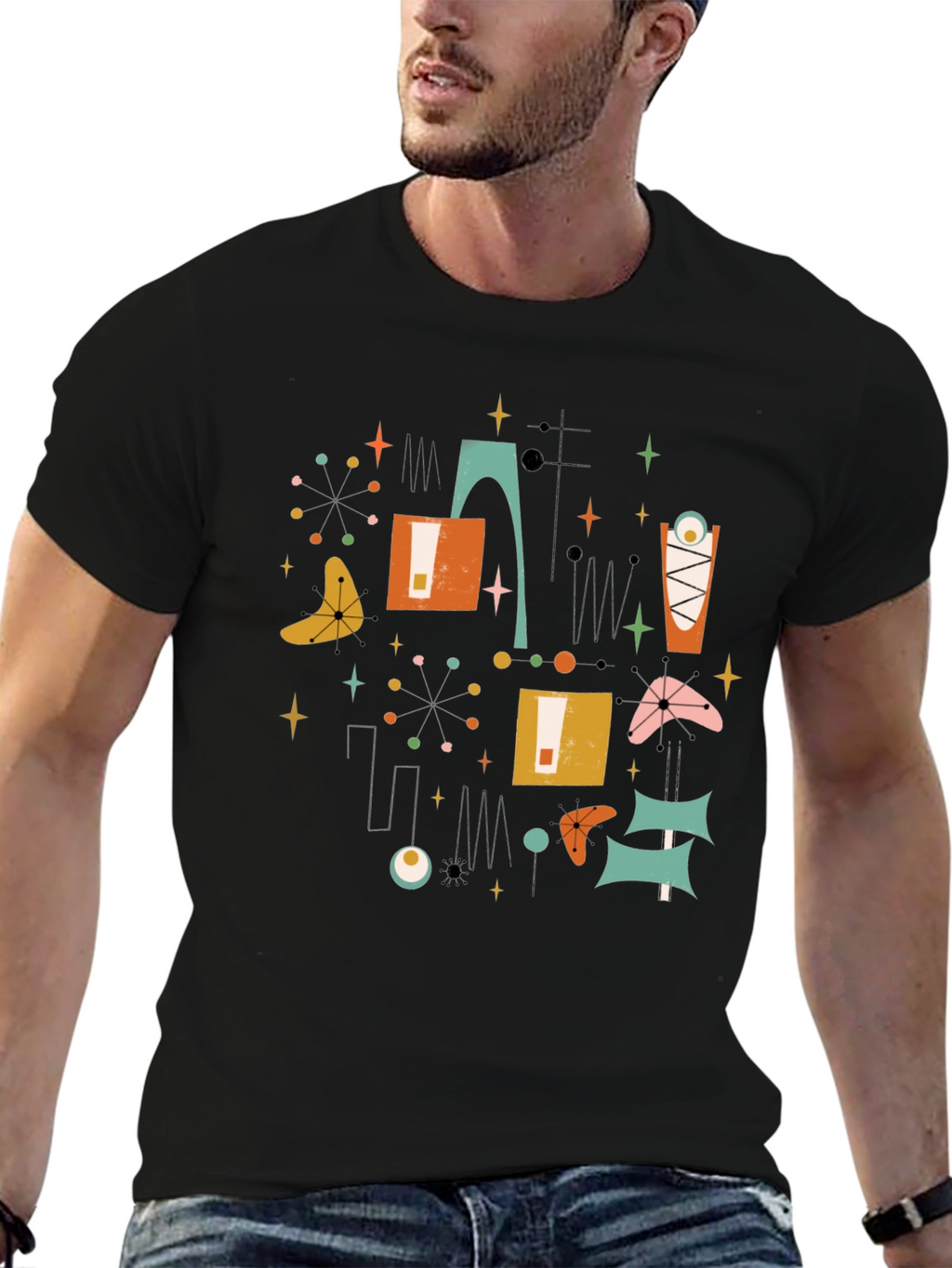 Retro Atomic Age T-Shirt - Mid-Century Modern Design