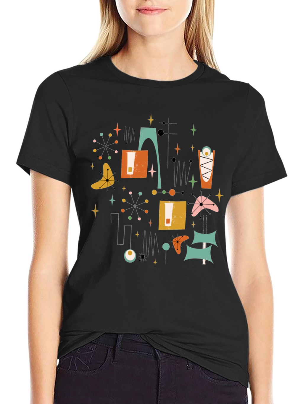 Retro Atomic Age T-Shirt - Mid-Century Modern Design