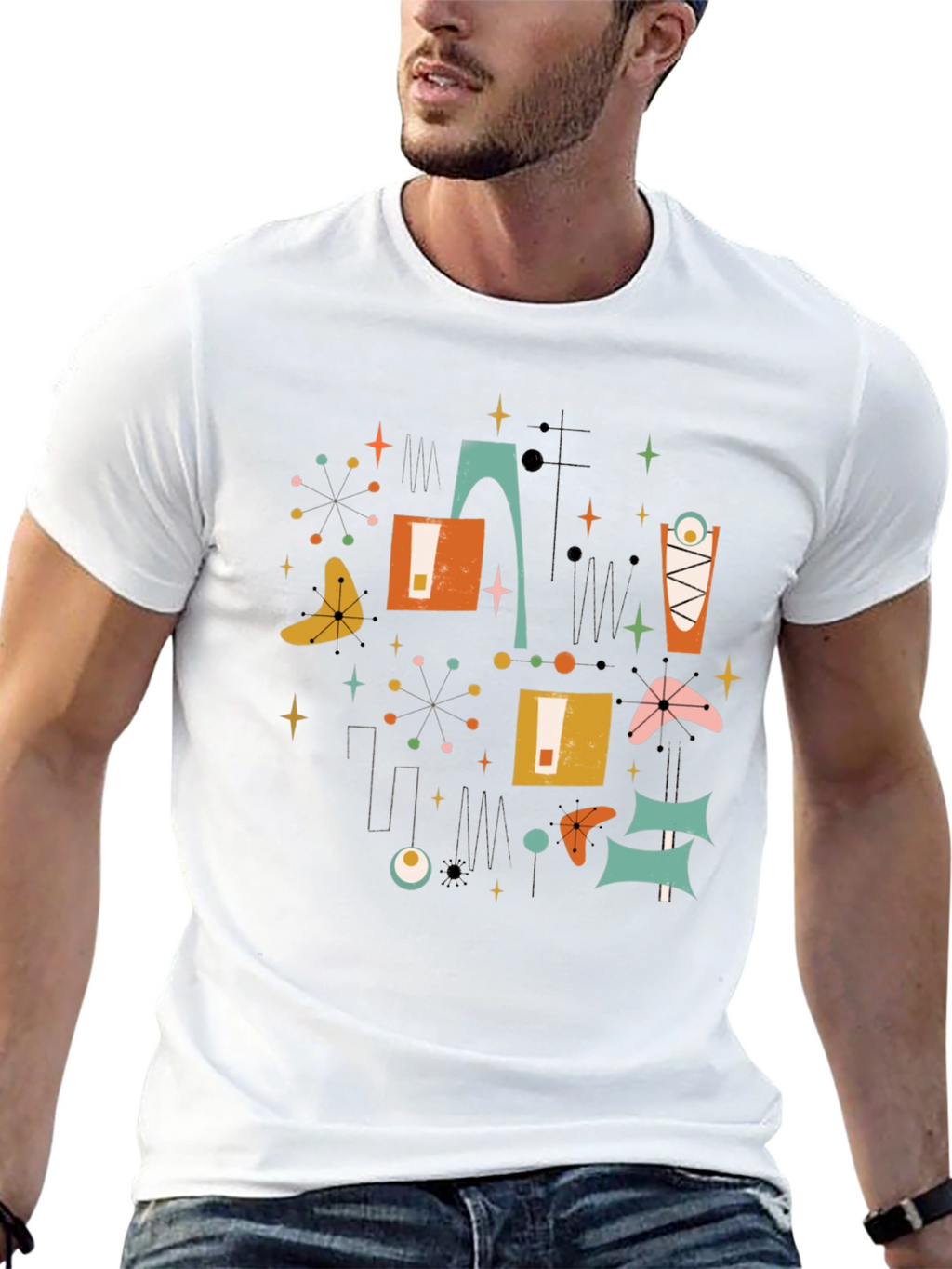 Retro Atomic Age T-Shirt - Mid-Century Modern Design