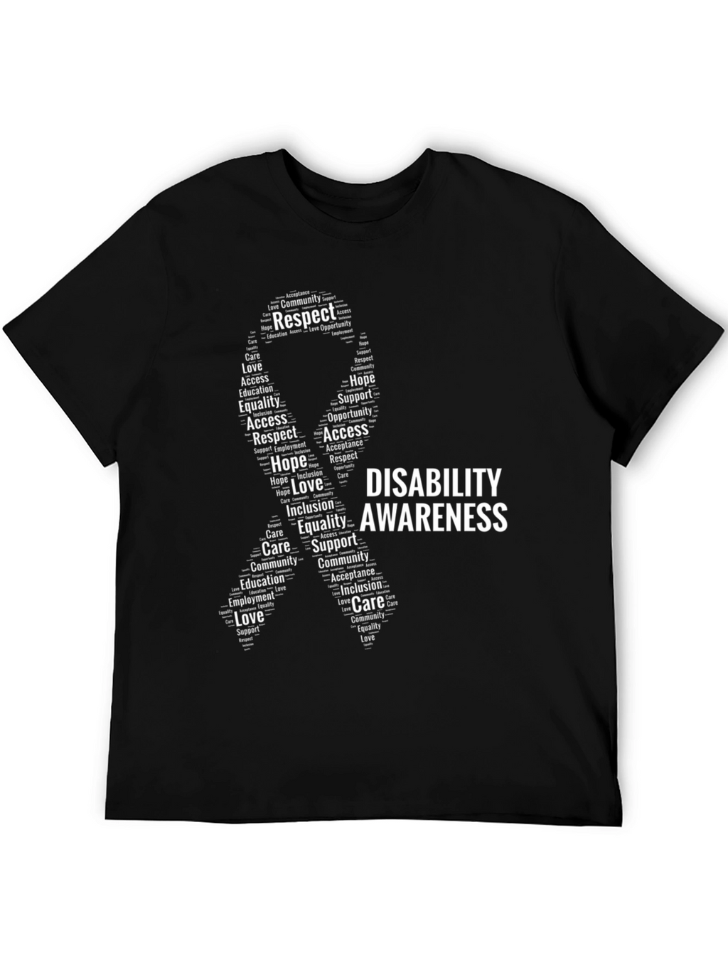Disability Awareness Ribbon Word Art T-Shirt
