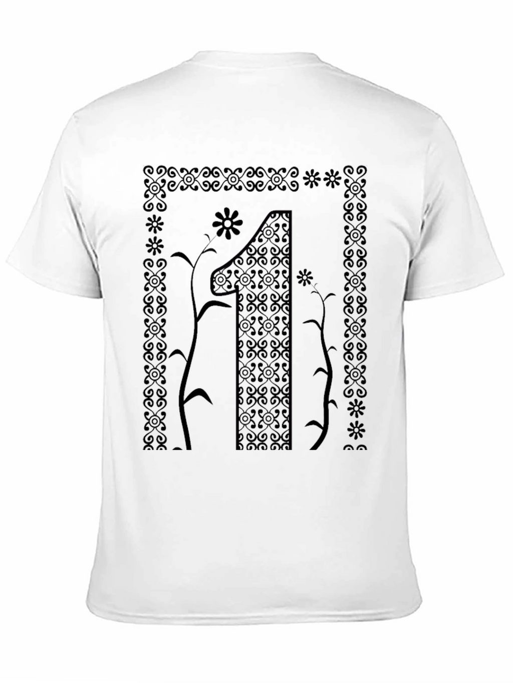 Elegant Number One Graphic Tee - Stylish Black T-Shirt