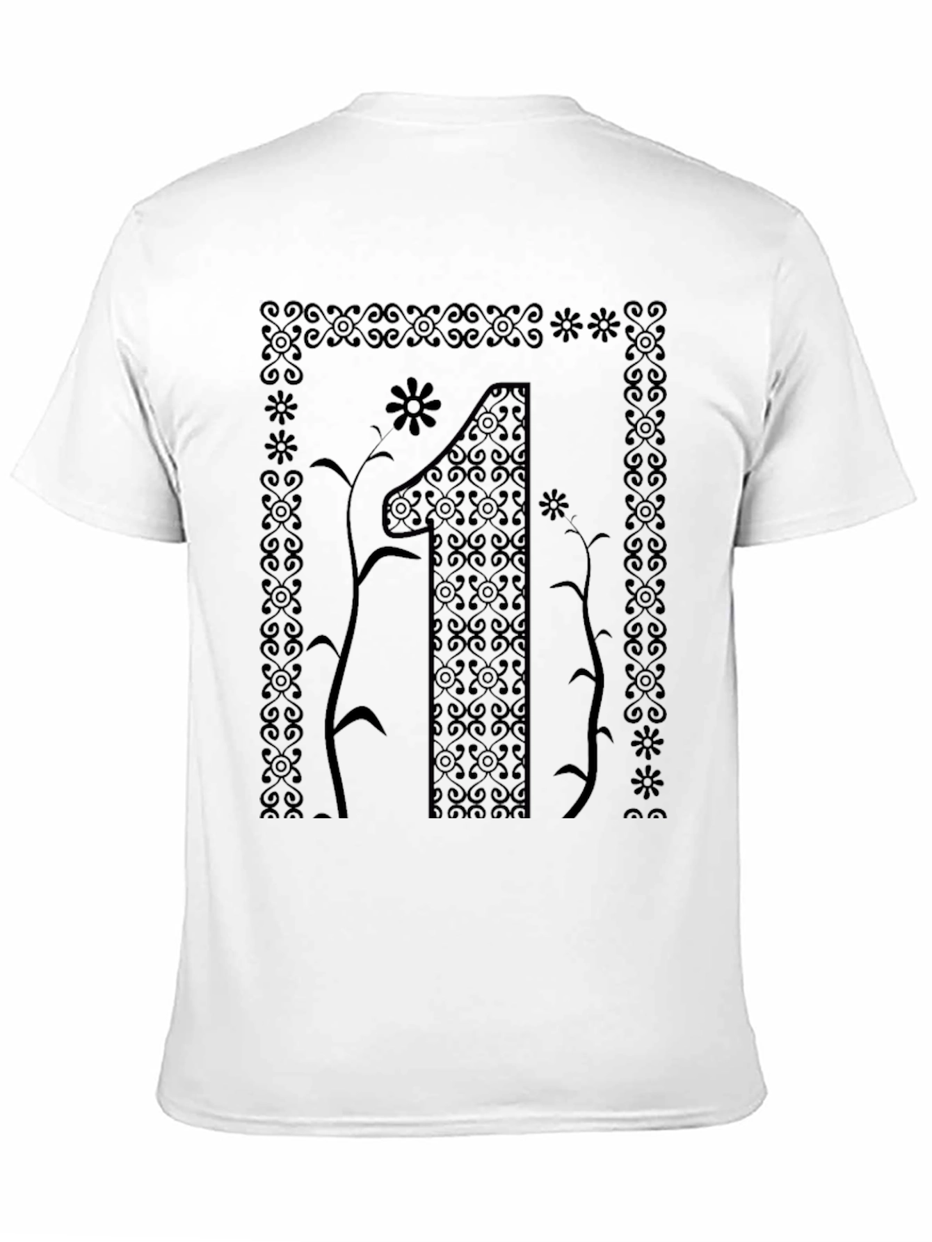 Elegant Number One Graphic Tee - Stylish Black T-Shirt
