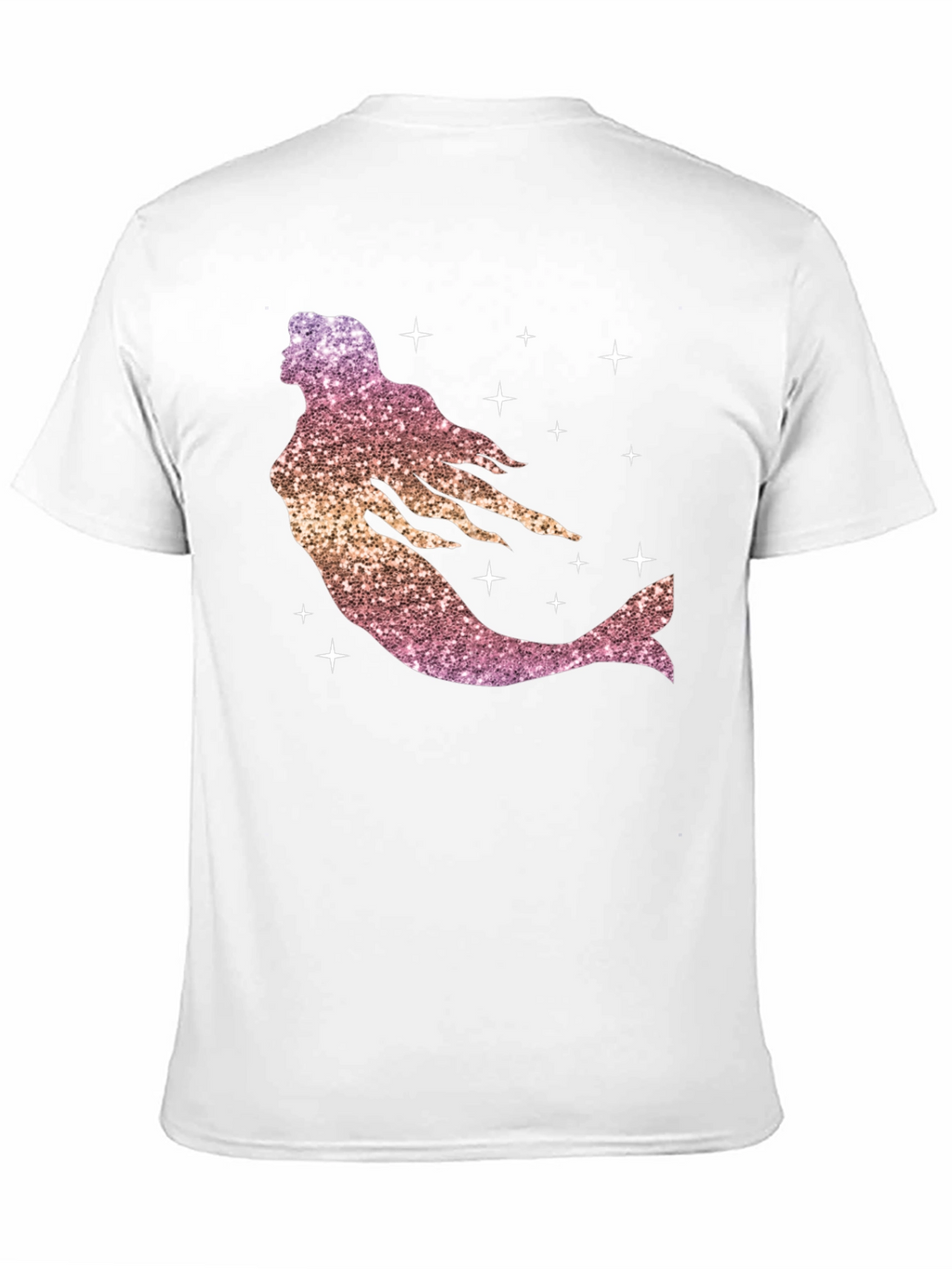 Glitter Mermaid Graphic Tee - Black