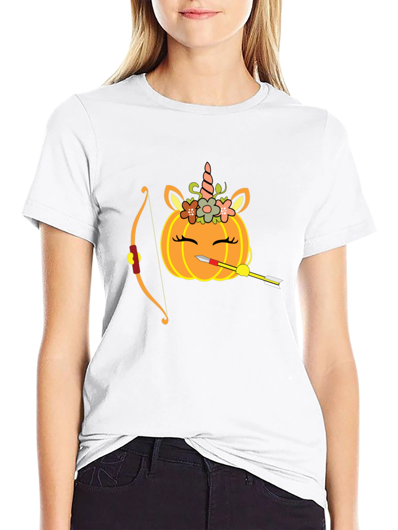 Unicorn Pumpkin Bow Arrow T-Shirt