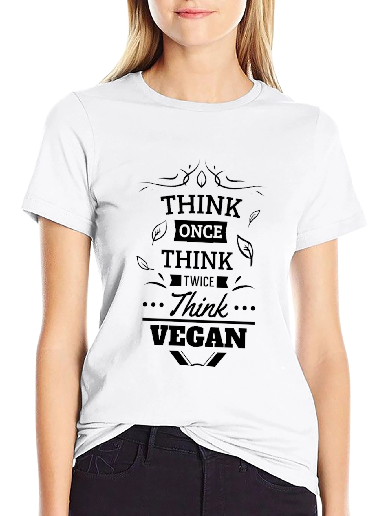 Think Vegan Black Graphic T-Shirt