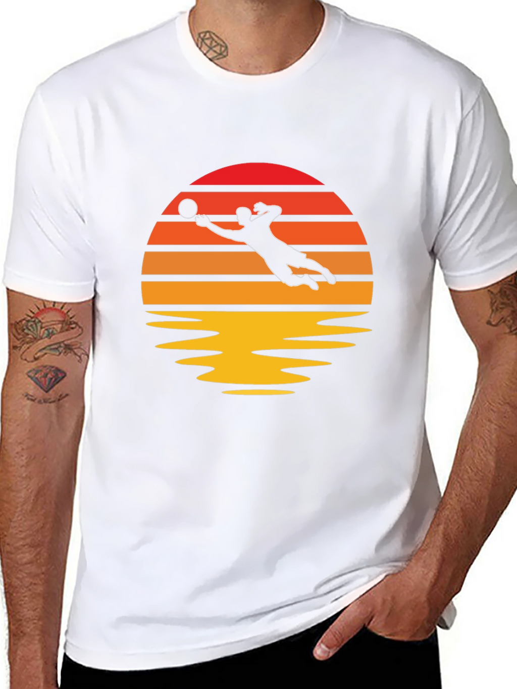 Volleyball Sunset Graphic Tee - Black