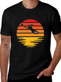 Volleyball Sunset Graphic Tee - Black