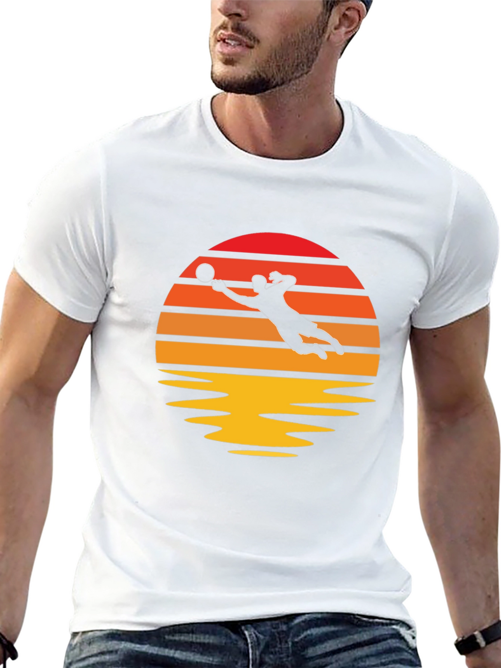 Volleyball Sunset Graphic Tee - Black