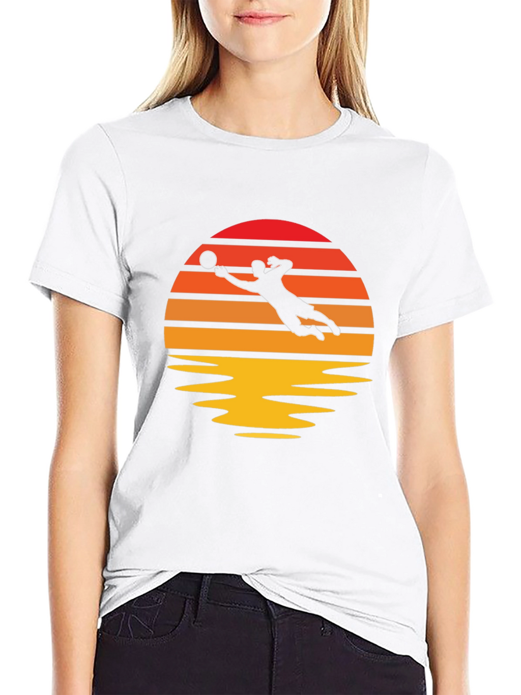 Volleyball Sunset Graphic Tee - Black