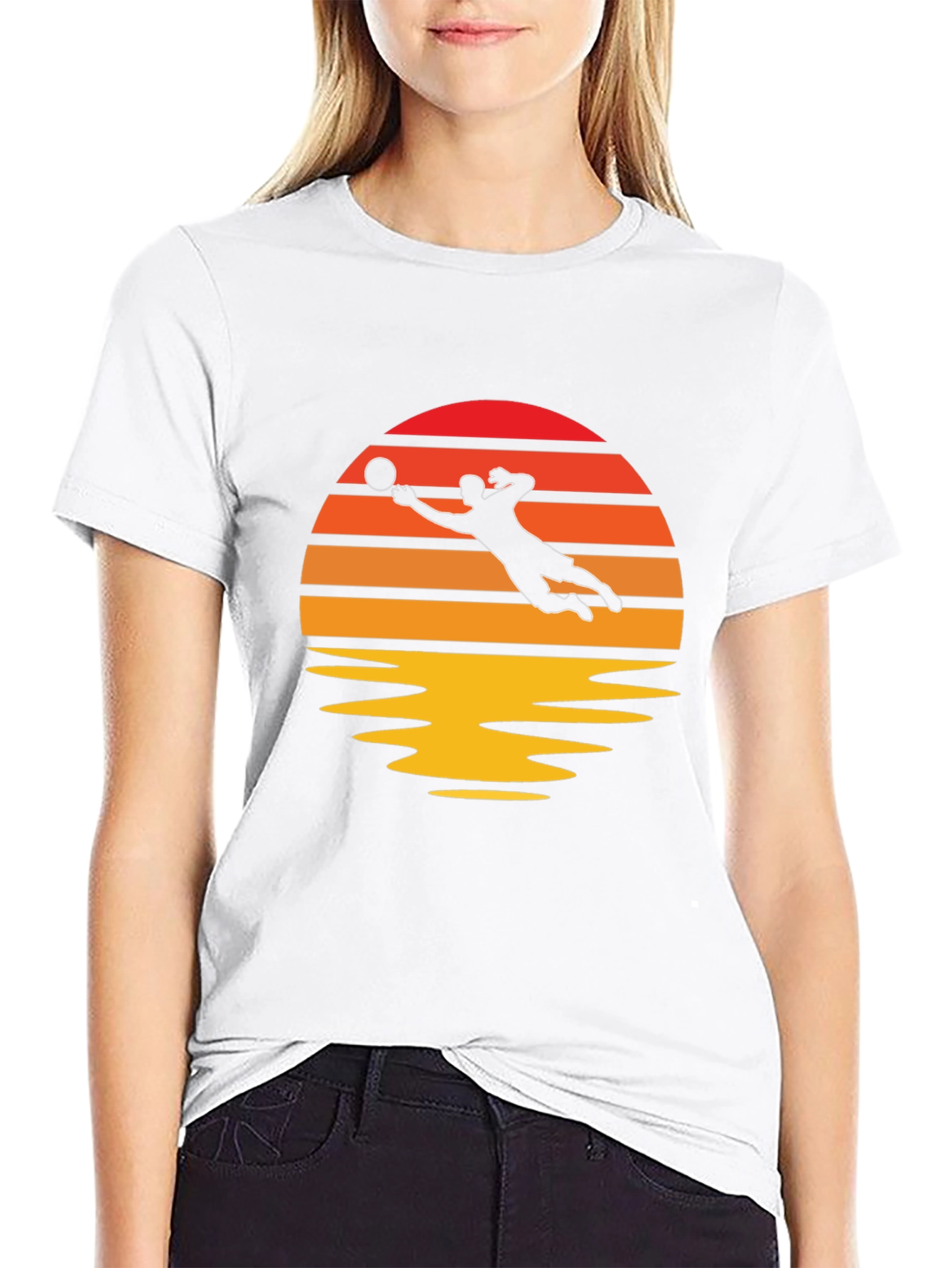 Volleyball Sunset Graphic Tee - Black