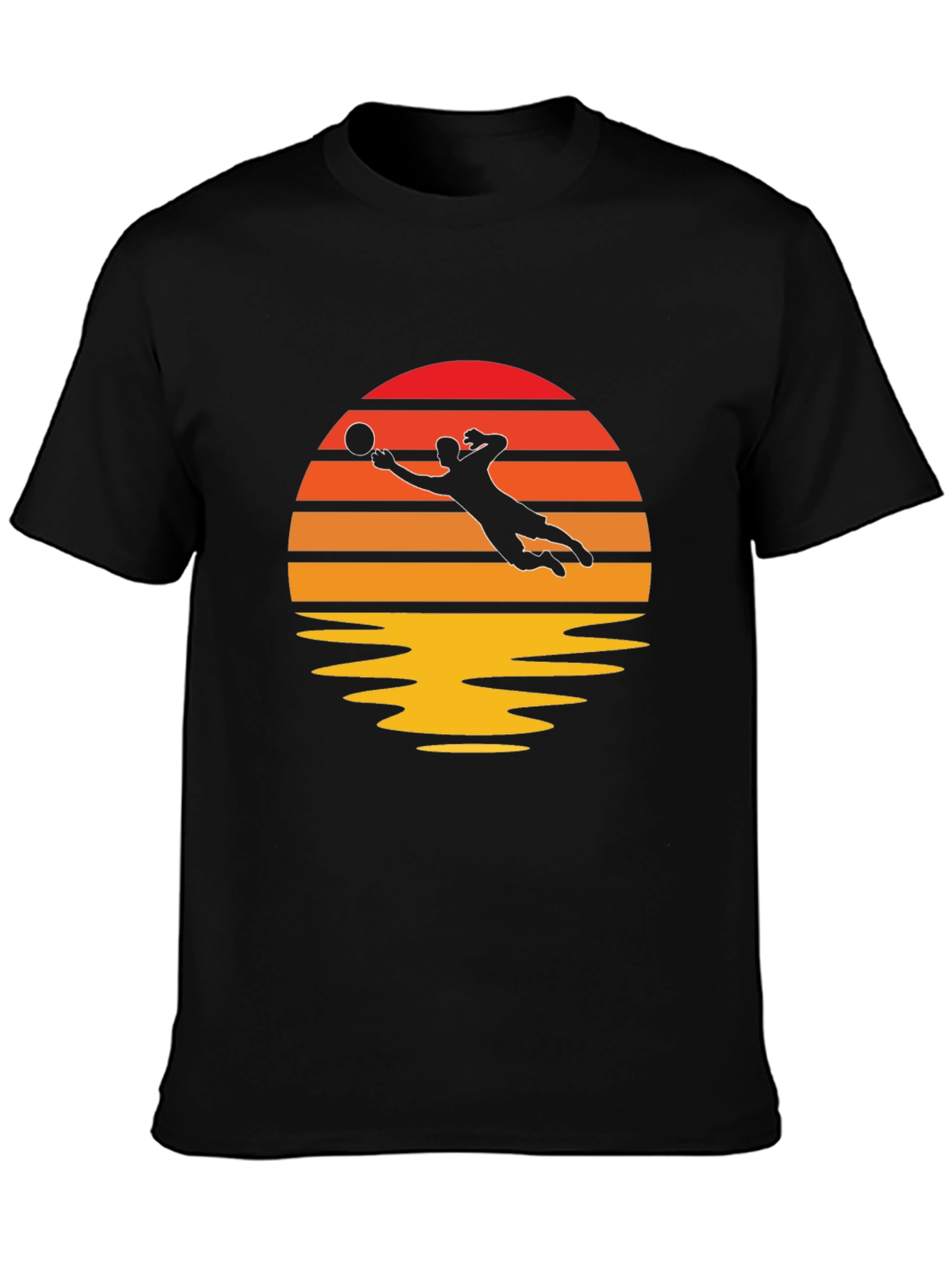 Volleyball Sunset Graphic Tee - Black
