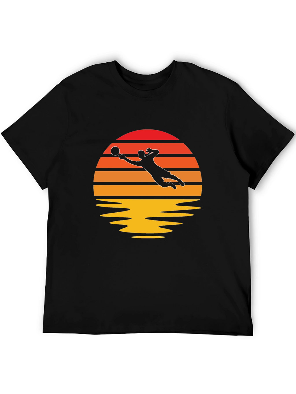 Volleyball Sunset Graphic Tee - Black
