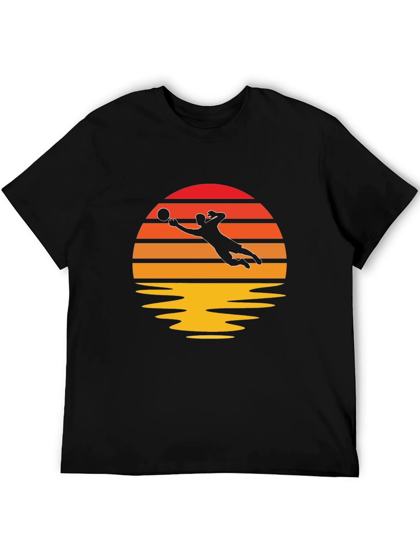 Volleyball Sunset Graphic Tee - Black