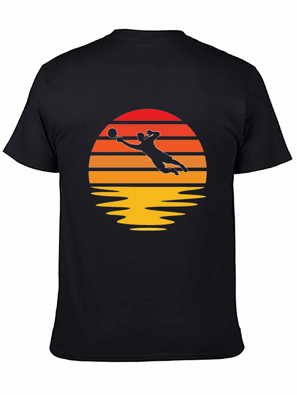 Volleyball Sunset Graphic Tee - Black