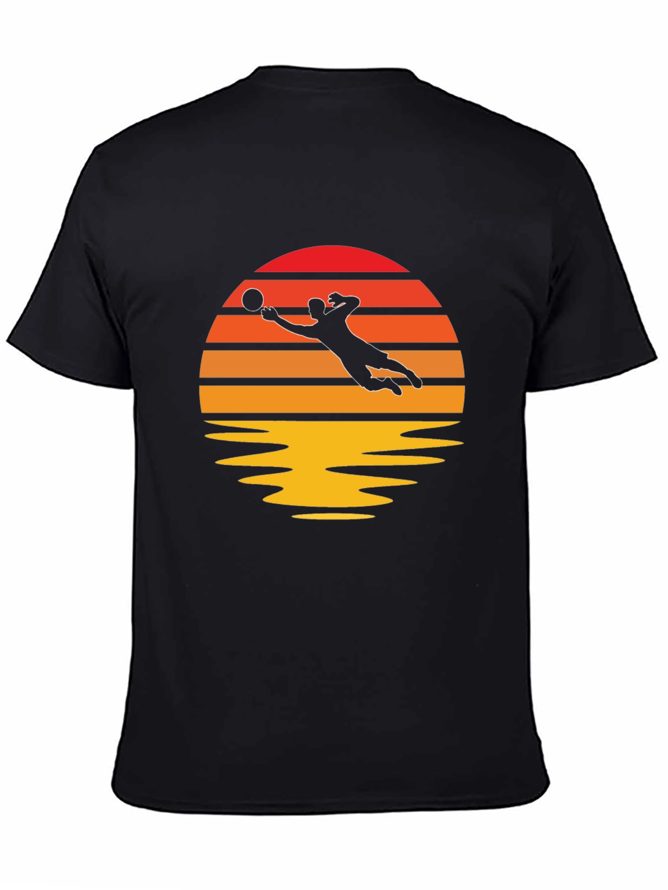 Volleyball Sunset Graphic Tee - Black